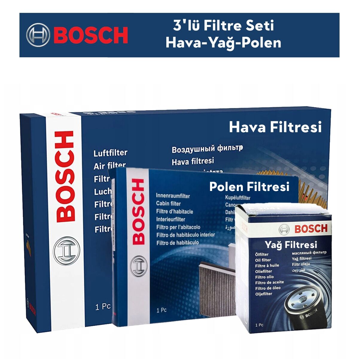 Citroen C4 Picasso 1.6 HDİ Filtre Bakım Seti 3'Lü 2011-2013 BOSCH BH115259