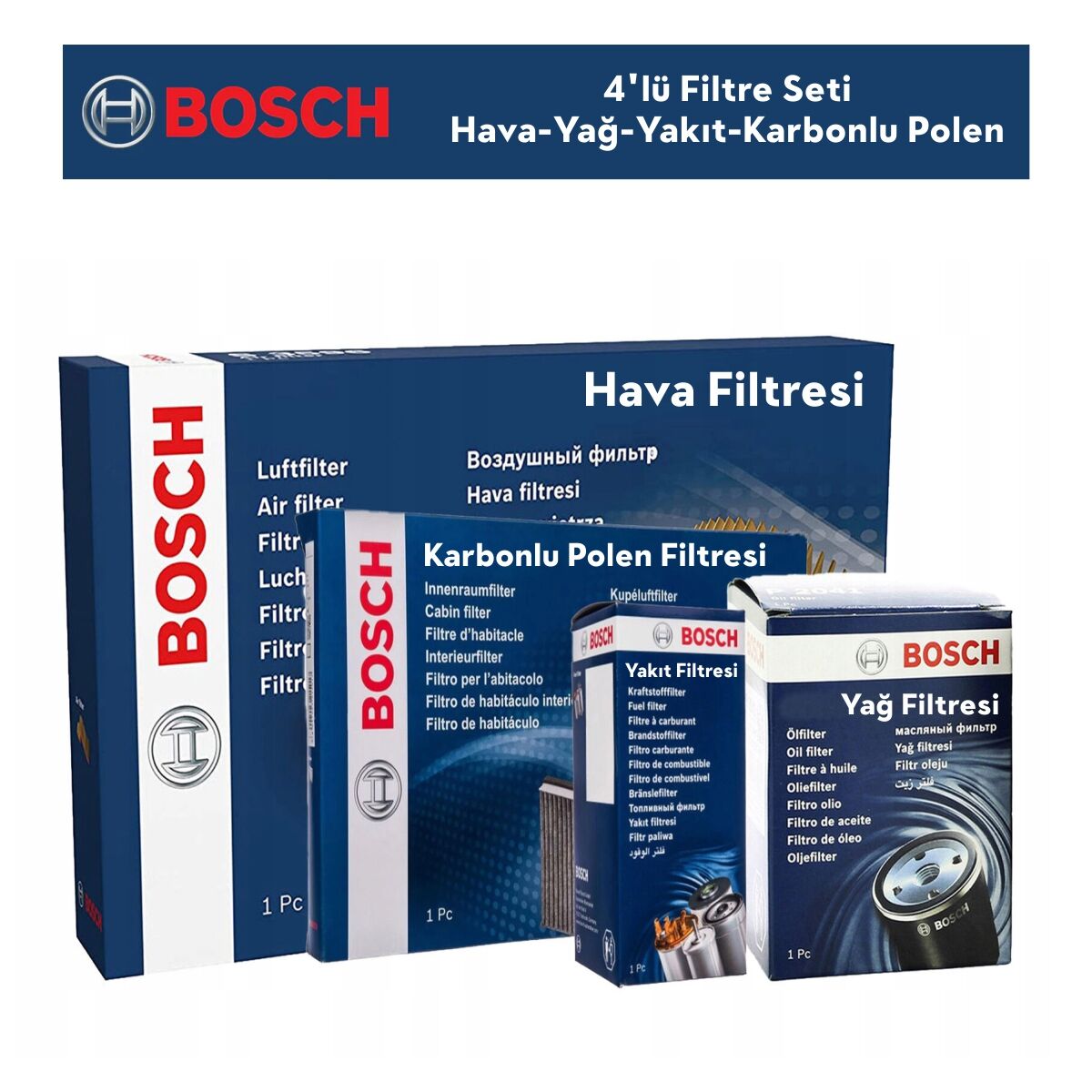 Citroen C2 1.4 HDİ Filtre Bakım Seti 4'Lü 2004-2008 BOSCH BH115150K