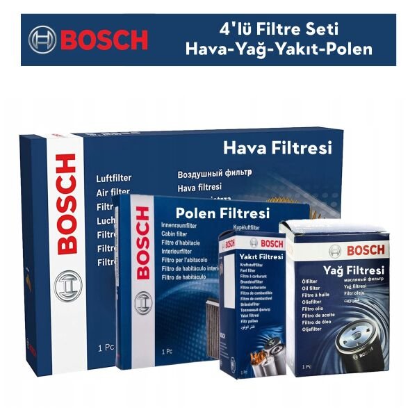 Citroen C4 Picasso 1.6 HDİ Filtre Bakım Seti 4'Lü 2007-2012 BOSCH BH115257