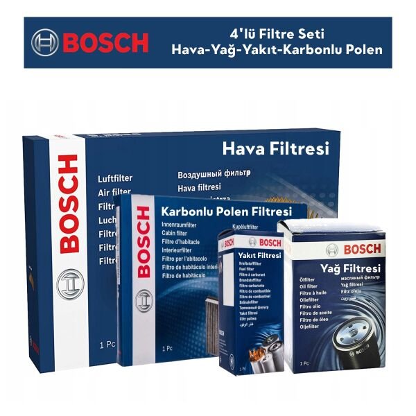 Citroen C4 Picasso 1.6 HDİ Filtre Bakım Seti 4'Lü 2007-2012 BOSCH BH115258K