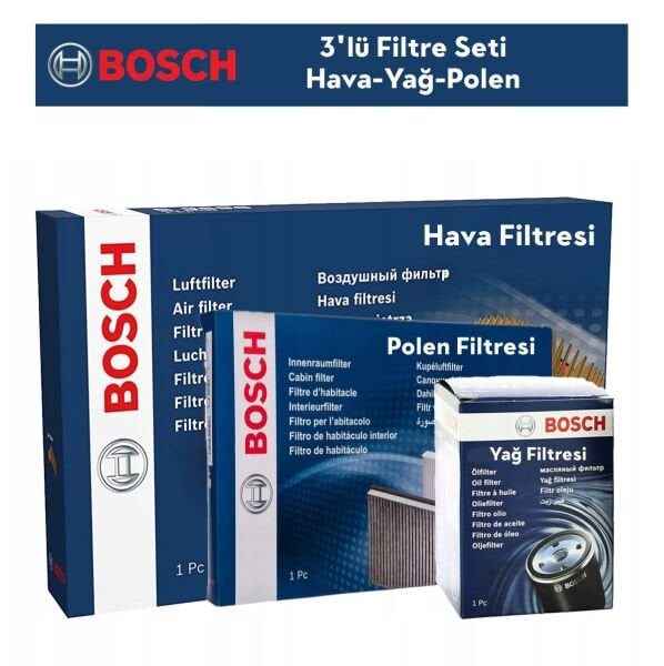 Citroen C1 1.0 VTİ Filtre Bakım Seti 3'Lü 2014-2016 BOSCH BH115136